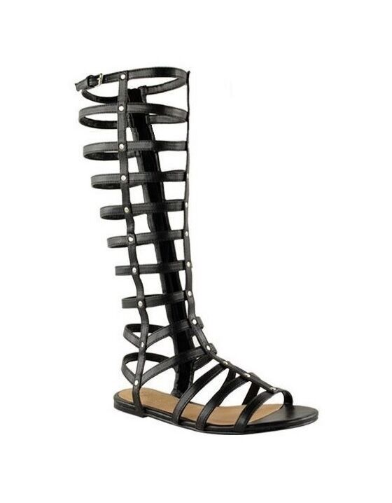 Tall white gladiator sandals on sale