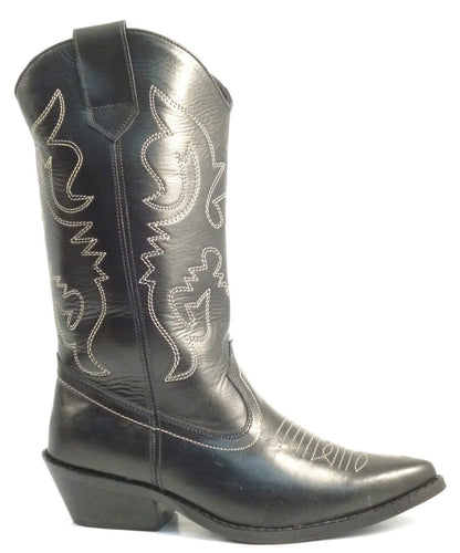 LADIES WOMENS BNIB REAL LEATHER COWBOY WESTERN STYLE ANKLE BOOTS SHOES BOOT SIZE