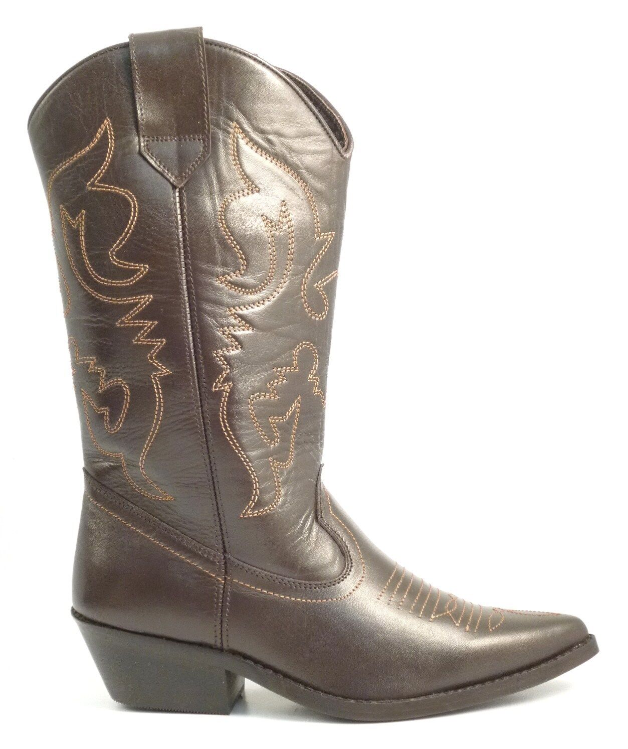 LADIES WOMENS BNIB REAL LEATHER COWBOY WESTERN STYLE ANKLE BOOTS SHOES BOOT SIZE