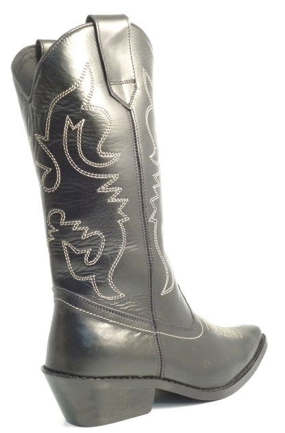 LADIES WOMENS BNIB REAL LEATHER COWBOY WESTERN STYLE ANKLE BOOTS SHOES BOOT SIZE